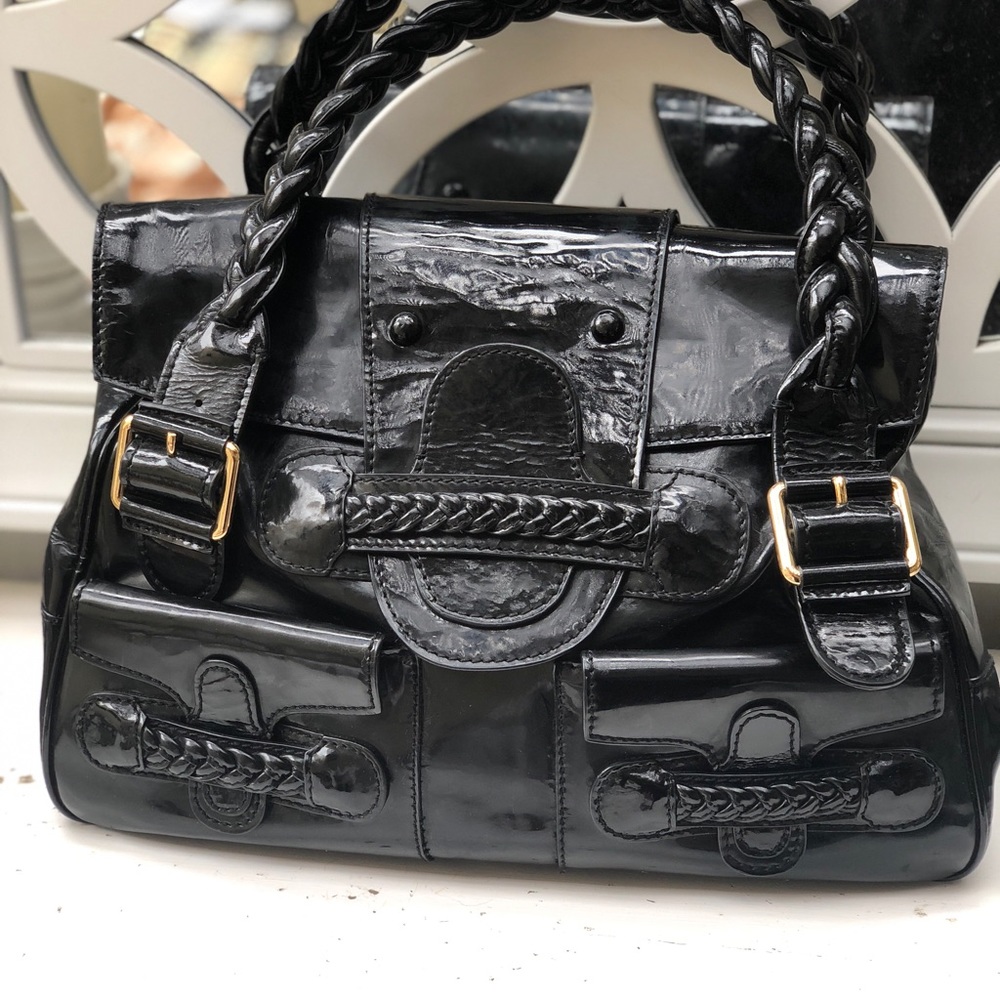 Valentino Histoire Bag Black Patent. Gently Used